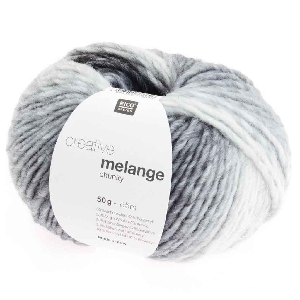 Rico Design Grau Rico Design Creative Melange Chunky 50g Lieblingsgarn