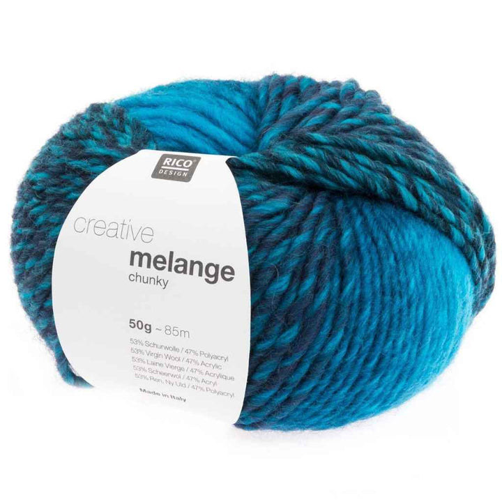Rico Design Türkis-Blau Rico Design Creative Melange Chunky 50g Lieblingsgarn