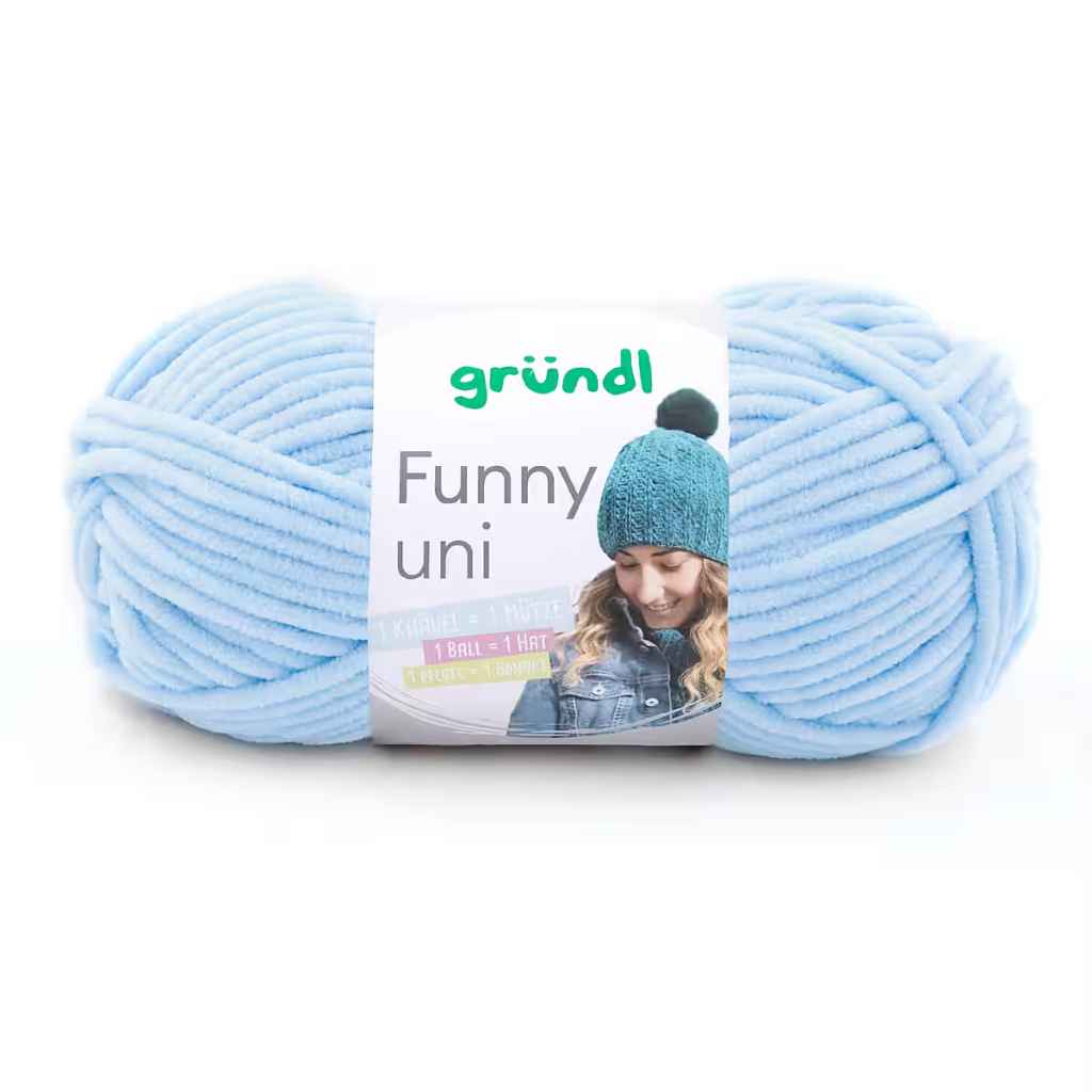 Gründl Funny uni, Farbe 03  pastellblau – Synthetik bei Lieblingsgarn