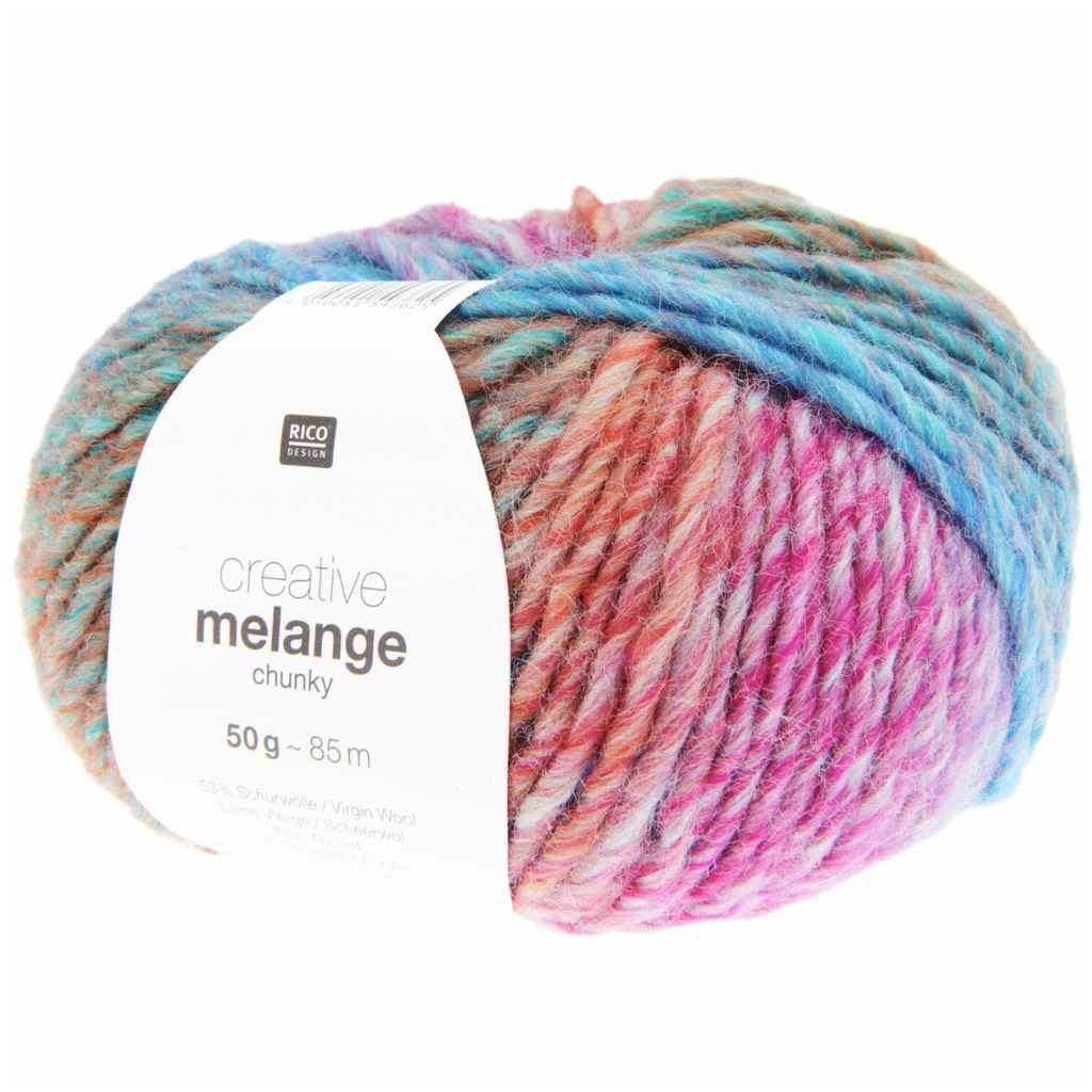Rico Design Türkis-Magenta Rico Design Creative Melange Chunky 50g Lieblingsgarn
