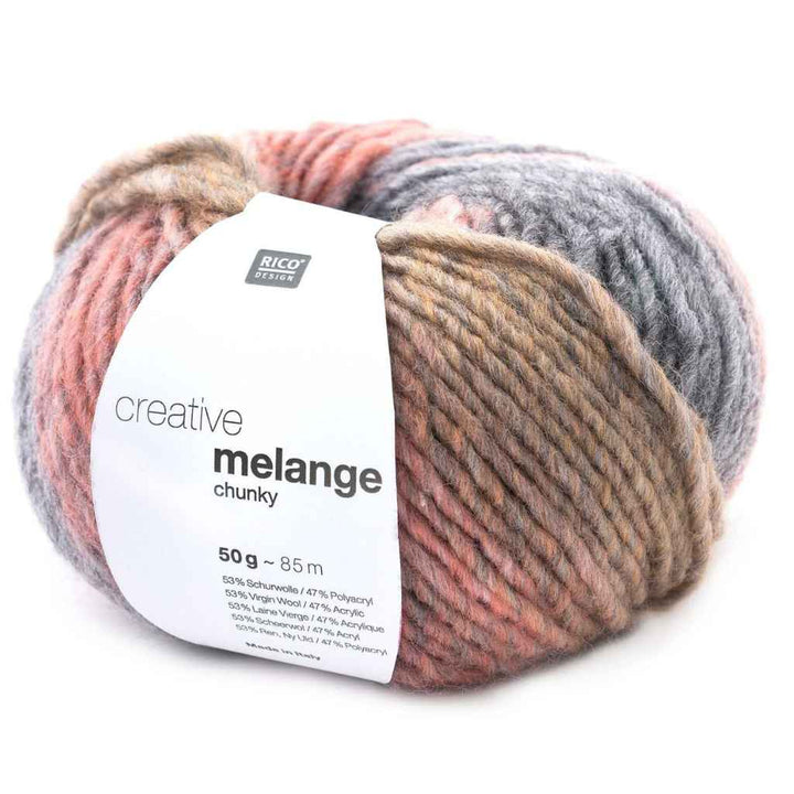 Rico Design Grau-Rosa Rico Design Creative Melange Chunky 50g Lieblingsgarn