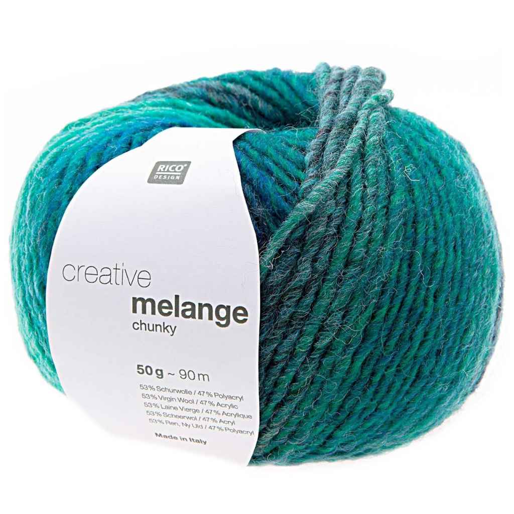 Rico Design Blau-Grün Rico Design Creative Melange Chunky 50g Lieblingsgarn