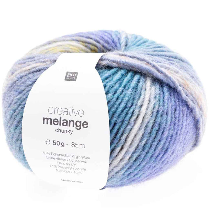 Rico Design Gelb-Türkis Rico Design Creative Melange Chunky 50g Lieblingsgarn
