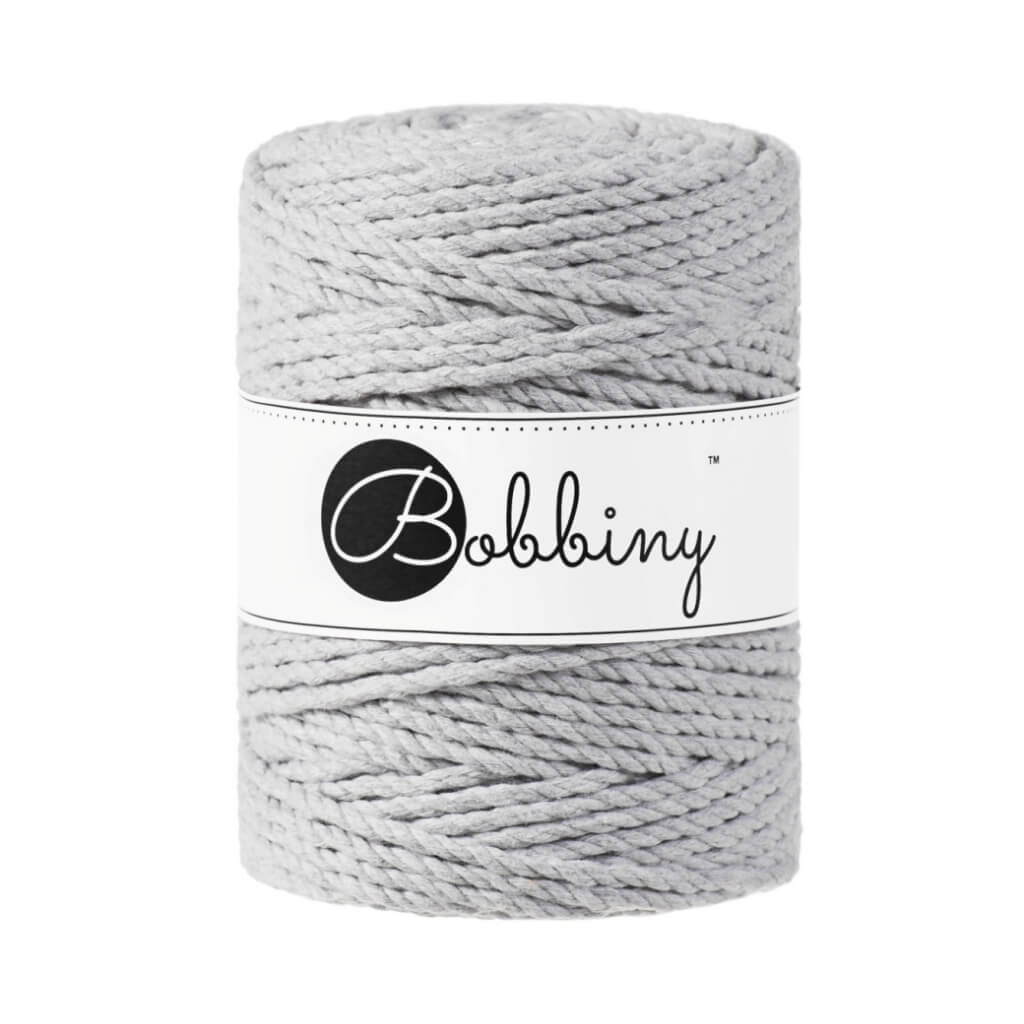 Bobbiny Makramee Light Grey Bobbiny Makramee Garn 5 mm x 100 m gedreht Lieblingsgarn
