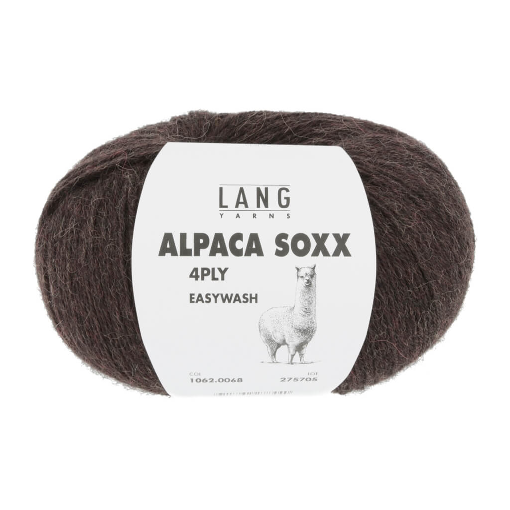 Lang Yarns 1062.0068 - Dunkelbraun Mélange Lang Yarns Alpaca Soxx 4-fach - 100g Lieblingsgarn
