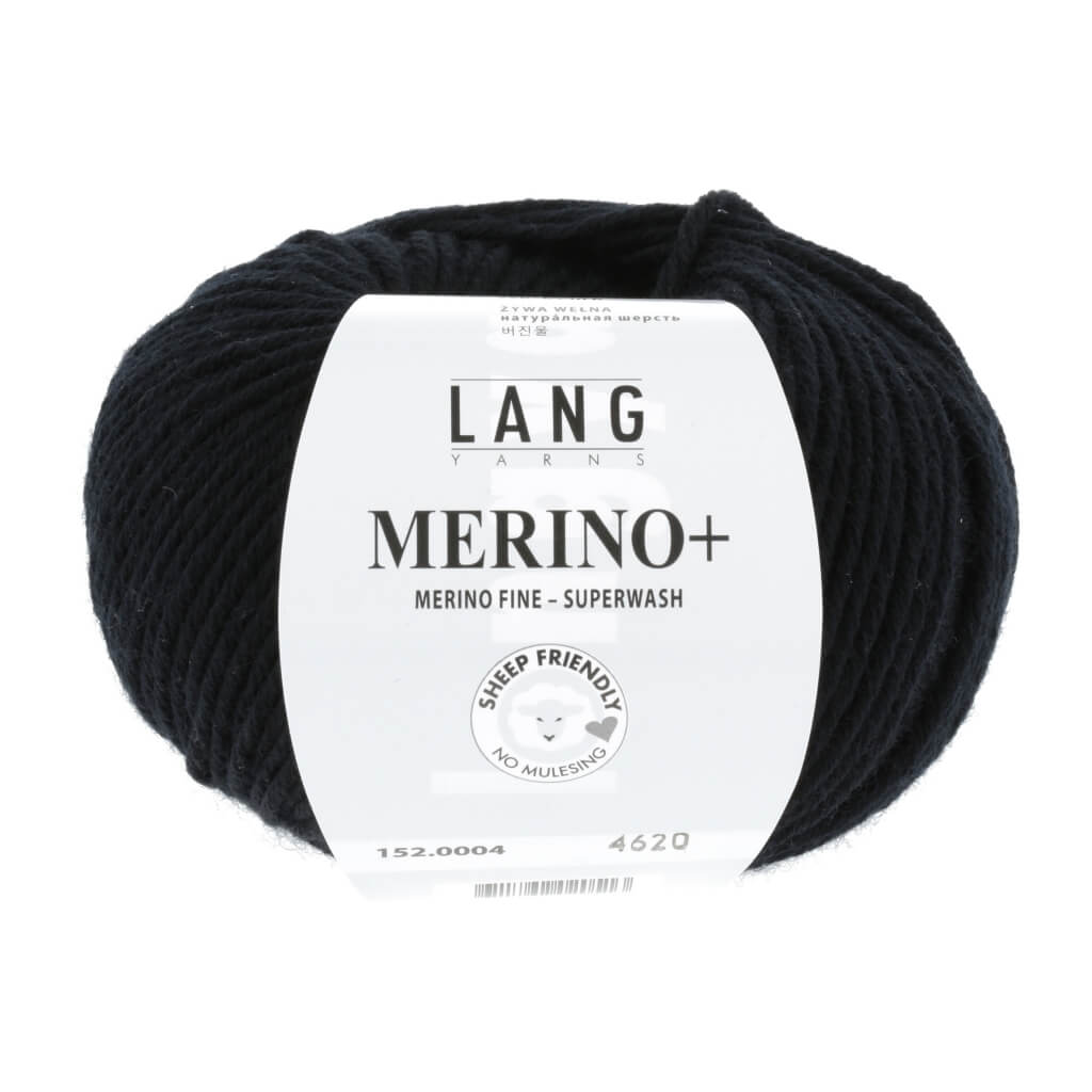 Lang Yarns 152.0004 - Schwarz Lang Yarns Merino+ - 50g Lieblingsgarn