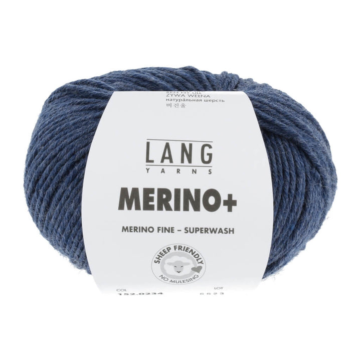 Lang Yarns 152.0234 - Jeans Dunkel Mélange Lang Yarns Merino+ - 50g Lieblingsgarn
