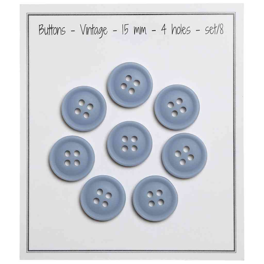 Go Handmade Knöpfe Vintage Resin, Farbe Sky Blue – Synthetik bei Lieblingsgarn