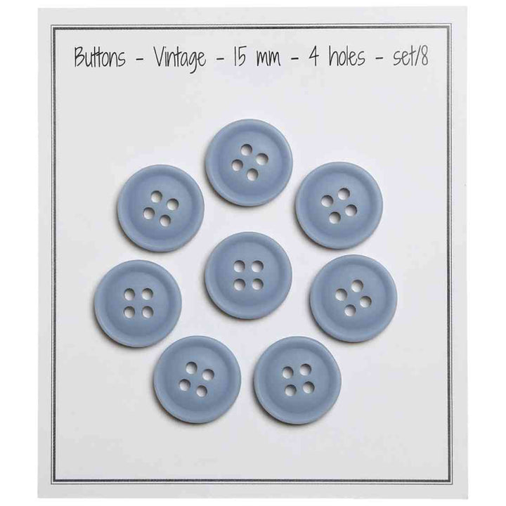 Go Handmade Knöpfe Vintage Resin, Farbe Sky Blue – Synthetik bei Lieblingsgarn