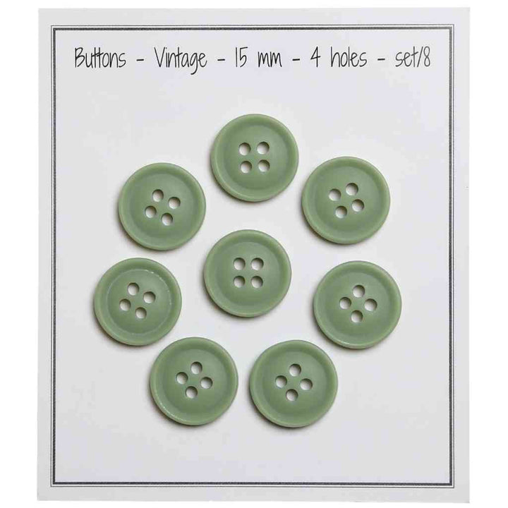 Go Handmade Knöpfe Vintage Resin, Farbe Spring Green – Synthetik bei Lieblingsgarn