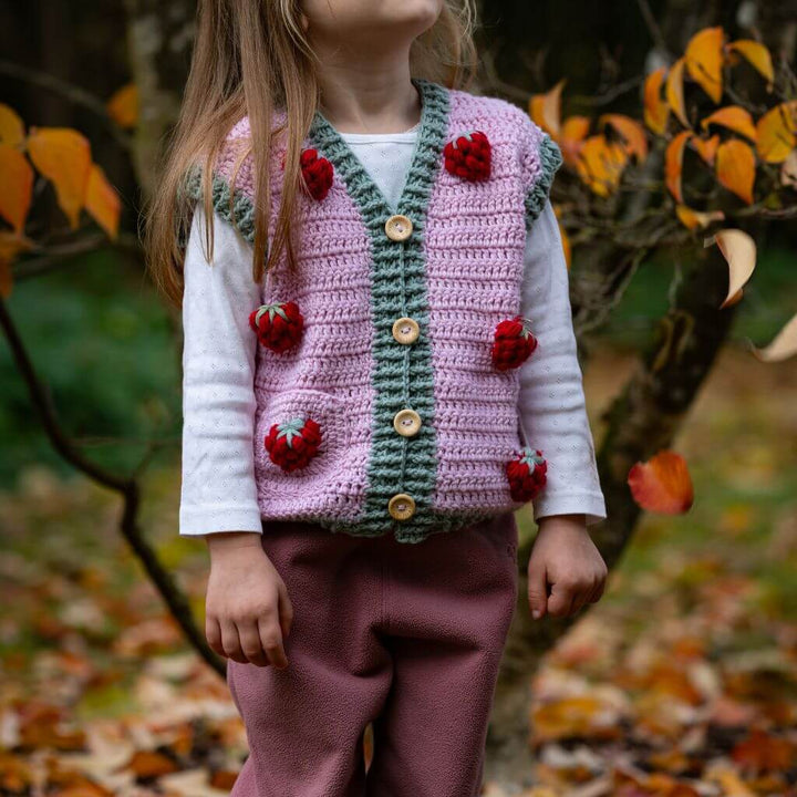 Mahira Duran Pattern Erdbeer Weste Häkelanleitung - Chicka Design (PDF) Lieblingsgarn