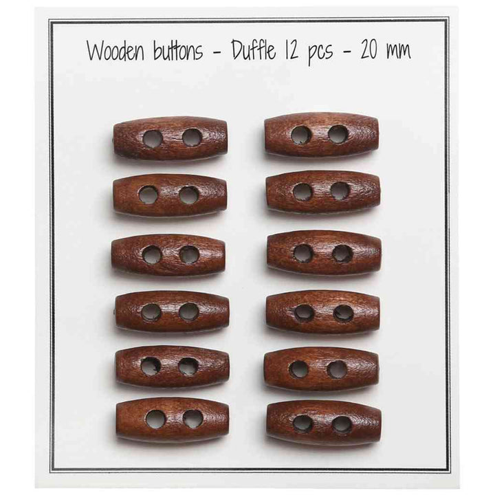Go Handmade Duffle Knöpfe, Farbe Dark Brown – Holz bei Lieblingsgarn
