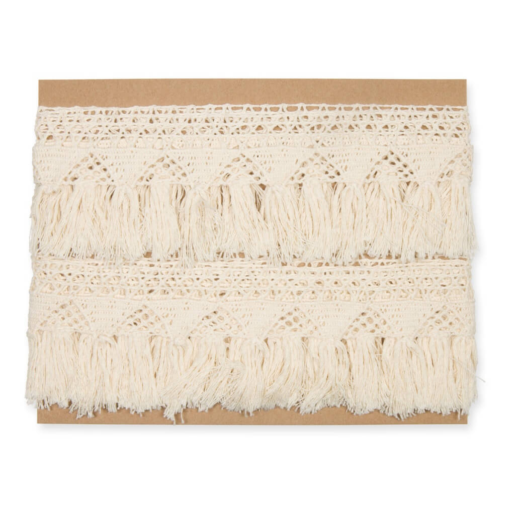 Halbach Halbach Fransenborte Makramee 6 cm x 3 m Lieblingsgarn