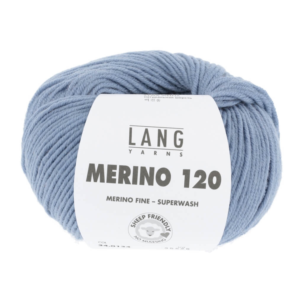 Lang Yarns 34.0134 - Jeans Hell Lang Yarns Merino 120 Lieblingsgarn