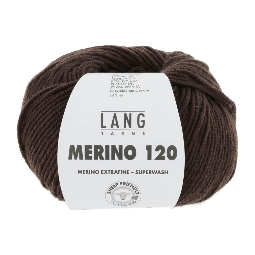 Lang Yarns 468 - Dunkelbraun Lang Yarns Merino 120 Lieblingsgarn