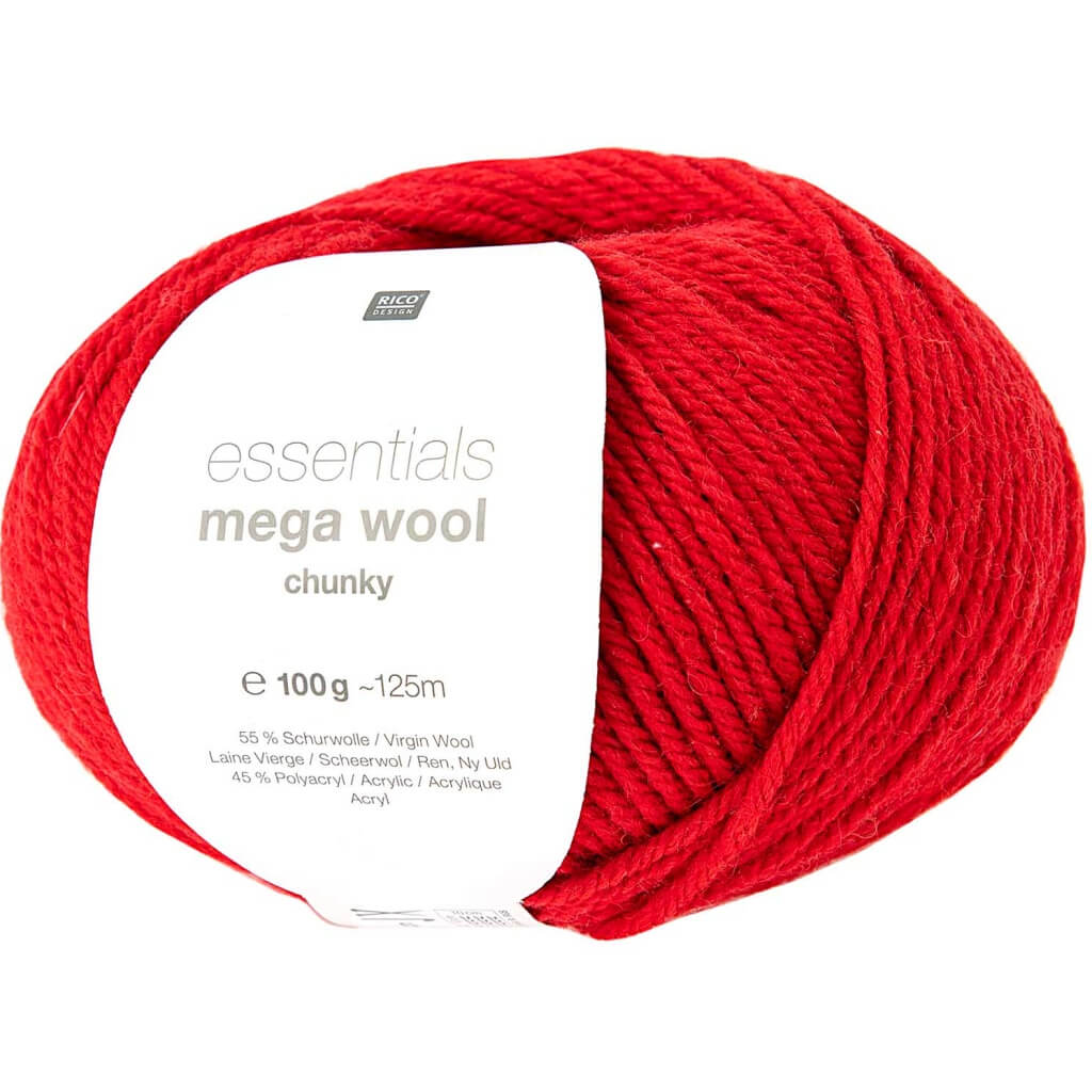 Rico Design 009 - Rot Rico Design Essentials Mega Wool Chunky 100g Lieblingsgarn