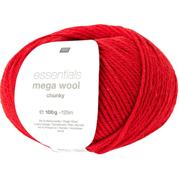 Rico Design 009 - Rot Rico Design Essentials Mega Wool Chunky 100g Lieblingsgarn