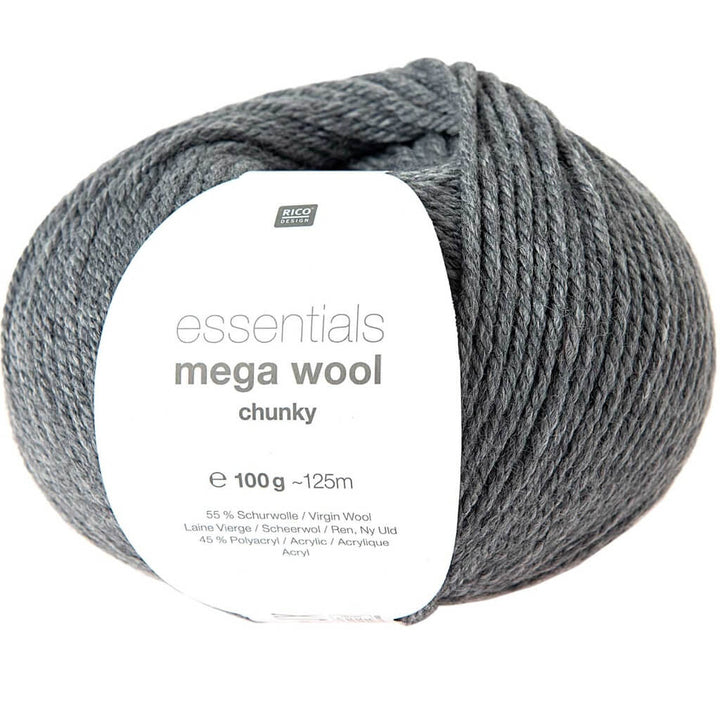 Rico Design 014 - Grau Rico Design Essentials Mega Wool Chunky 100g Lieblingsgarn