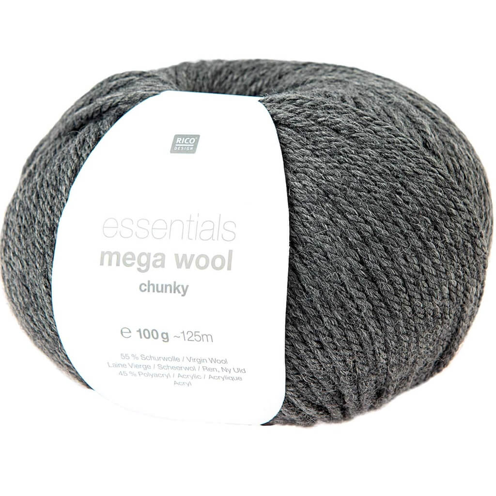 Rico Design 015 - Anthrazit Rico Design Essentials Mega Wool Chunky 100g Lieblingsgarn
