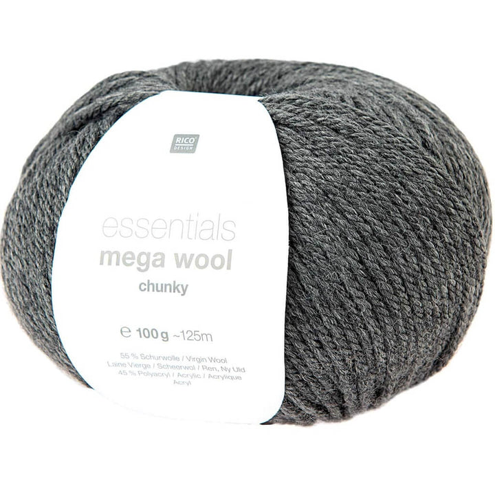 Rico Design 015 - Anthrazit Rico Design Essentials Mega Wool Chunky 100g Lieblingsgarn