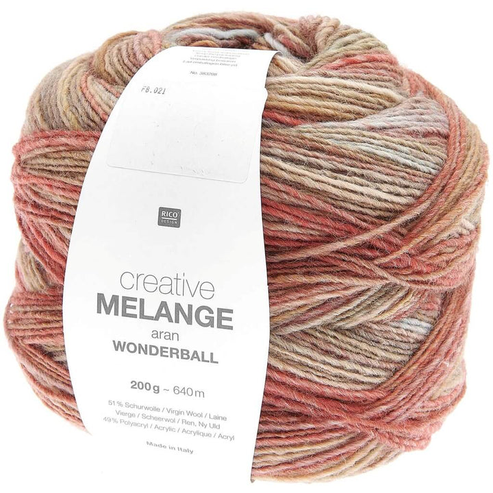 Rico Design 21 - oliv-rost Rico Design Creative Melange Aran Wonderball 200g Lieblingsgarn