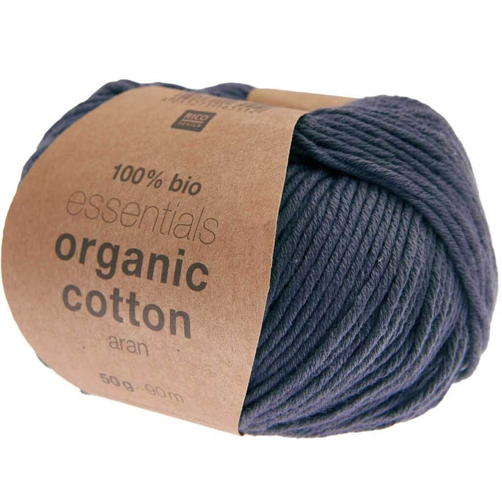 Rico Design 024 - Nachtblau Rico Design Essentials Organic Cotton Aran 50g Lieblingsgarn