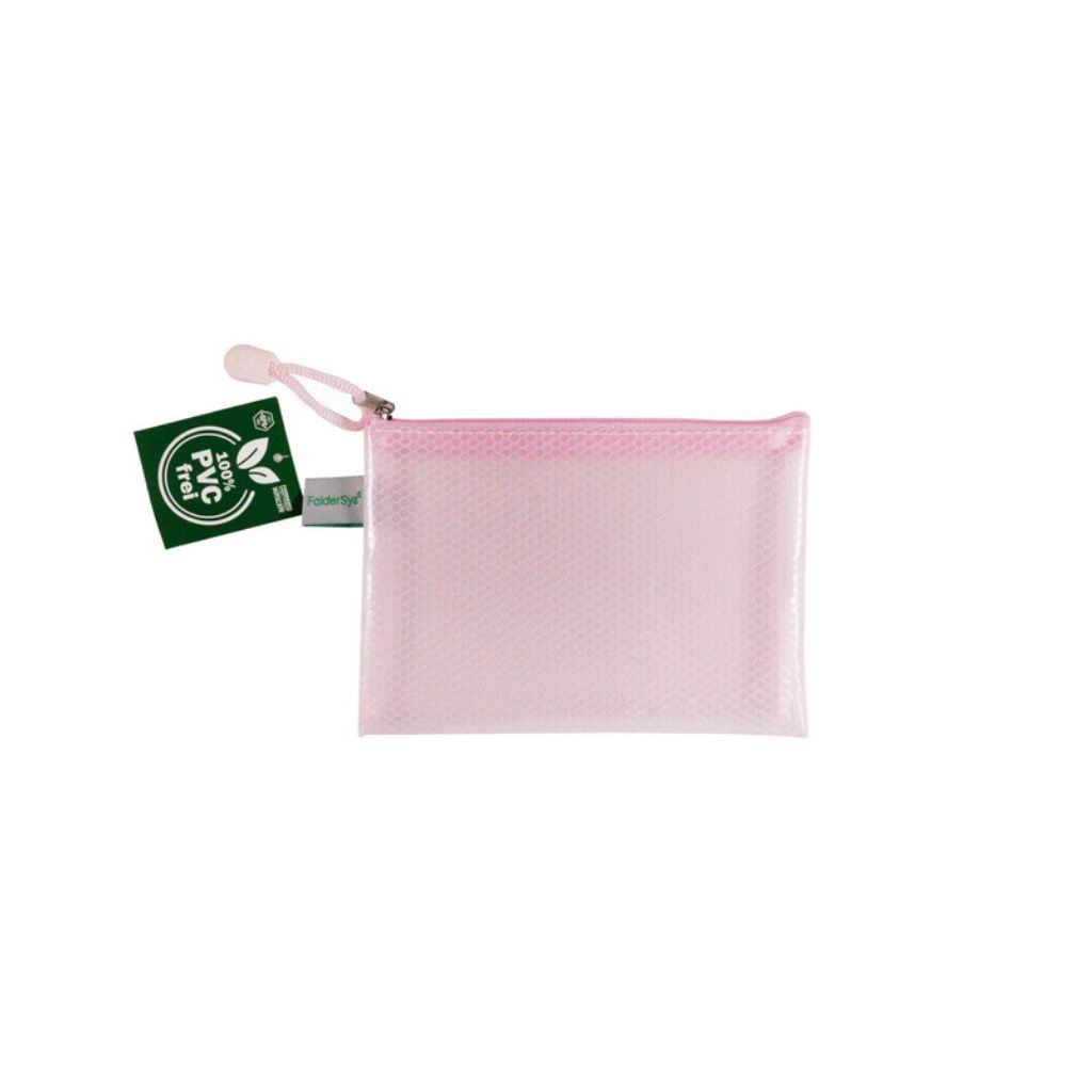 FolderSys 82 - pastell-rosé transparent FolderSys Reißverschluss-Beutel "Candy-Bag" A6 Lieblingsgarn