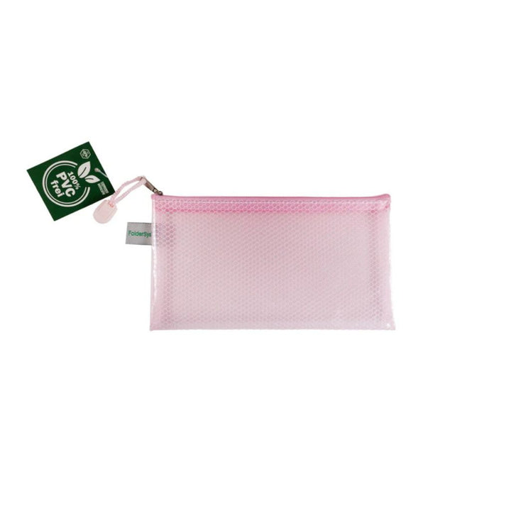 FolderSys 82 - pastell-rosé transparent FolderSys Reißverschluss-Beutel "Candy-Bag" DIN lang Lieblingsgarn