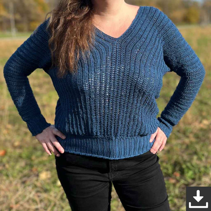Pullover Batwing Sweater Häkelanleitung - alhats designs (PDF)