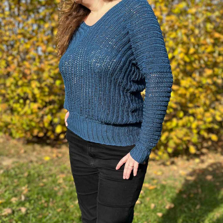 Pullover Batwing Sweater Häkelanleitung - alhats designs (PDF)