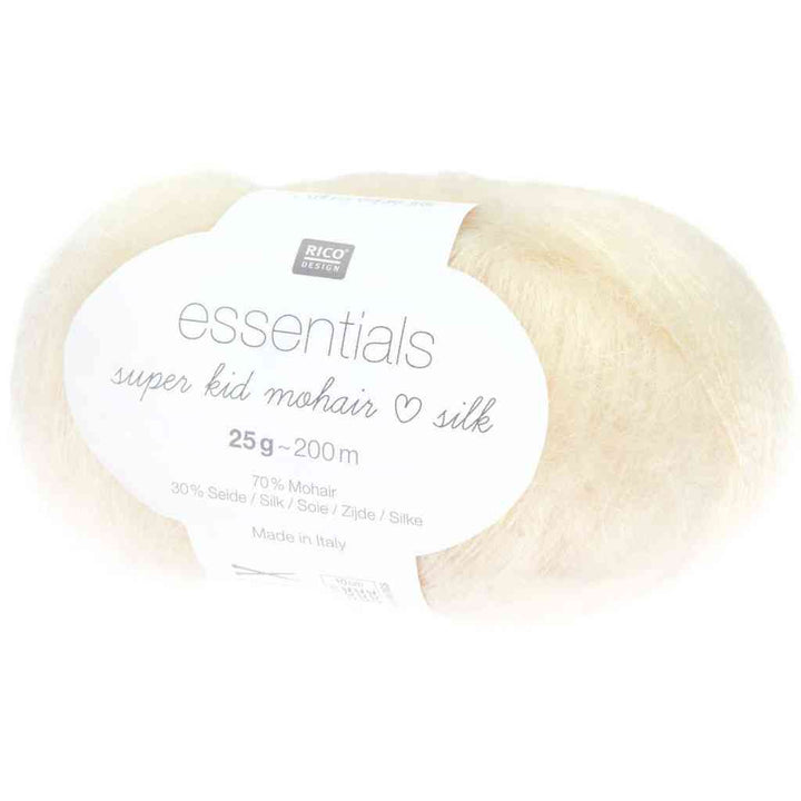 Rico Design Essentials Super Kid Mohair Loves Silk, Farbe 75 hellgelb – Mohair und Seide bei Lieblingsgarn