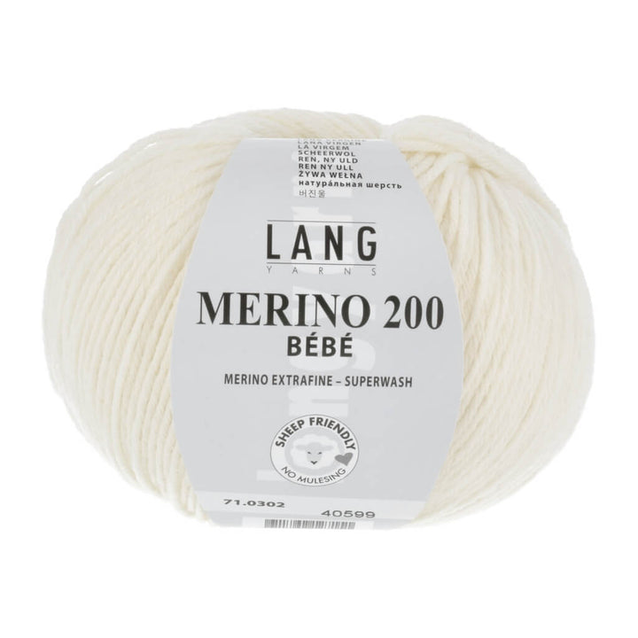 Lang Yarns 71.0302 - Ecru Lang Yarns Merino 200 Bebe - 50g Lieblingsgarn