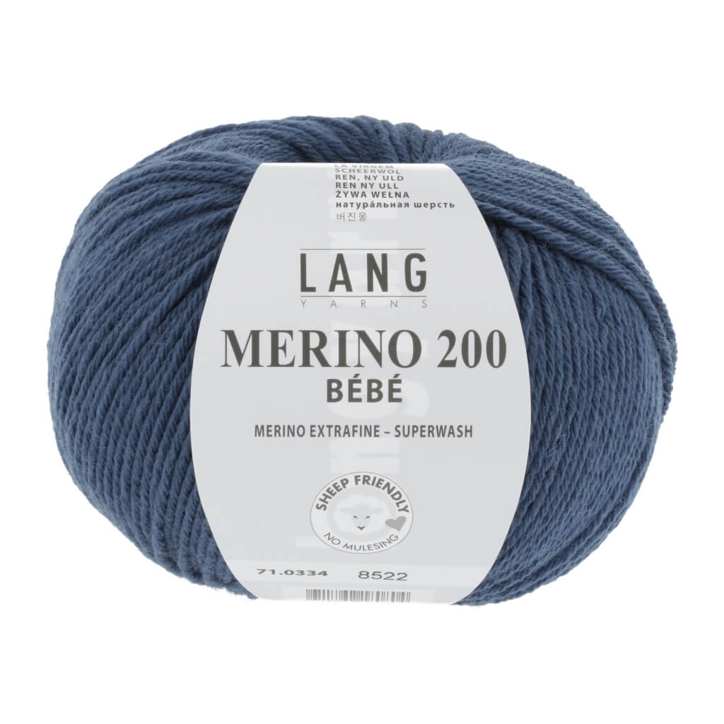 Lang Yarns 71.0334 - Jeans Dunkel Lang Yarns Merino 200 Bebe - 50g Lieblingsgarn