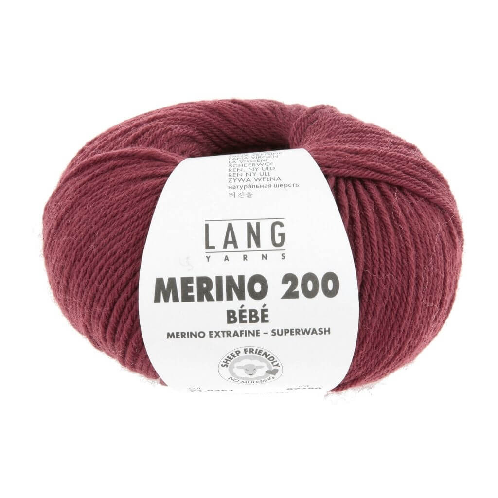 Lang Yarns 361 - Dunkelrot Lang Yarns Merino 200 Bebe - 50g Lieblingsgarn