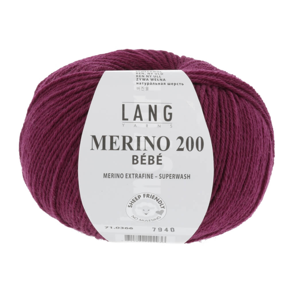 Lang Yarns 71.0366 - Beere Lang Yarns Merino 200 Bebe - 50g Lieblingsgarn