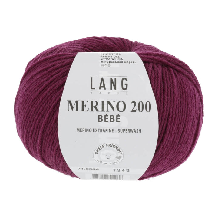 Lang Yarns 71.0366 - Beere Lang Yarns Merino 200 Bebe - 50g Lieblingsgarn