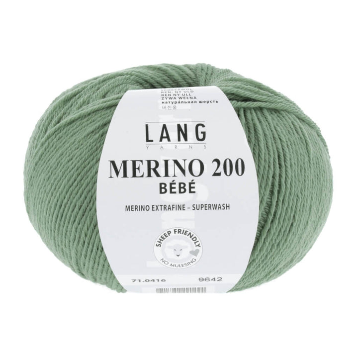 Lang Yarns 71.0416 - Grasgrün Lang Yarns Merino 200 Bebe - 50g Lieblingsgarn
