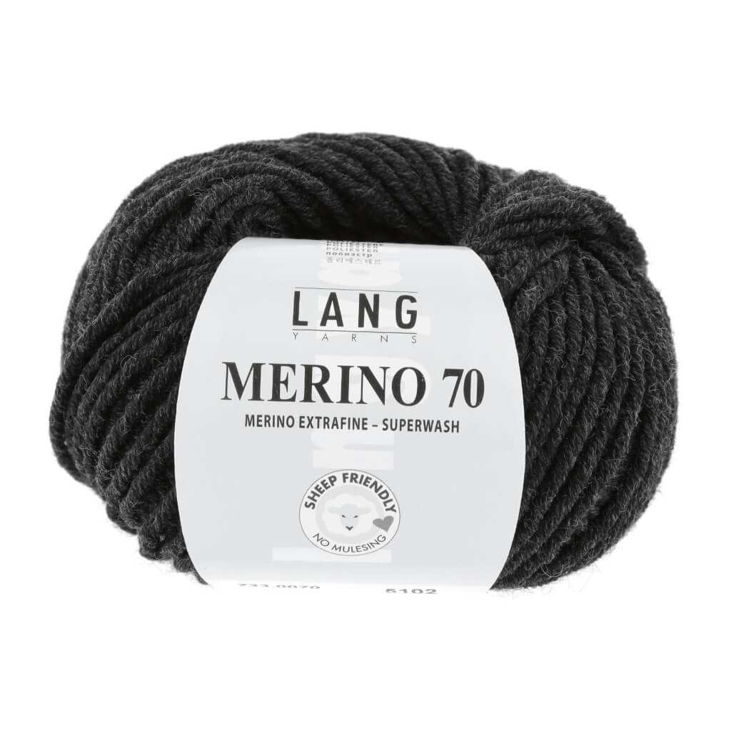 Lang Yarns 733.0070 - Anthrazit Mélange Lang Yarns Merino 70 50g Lieblingsgarn