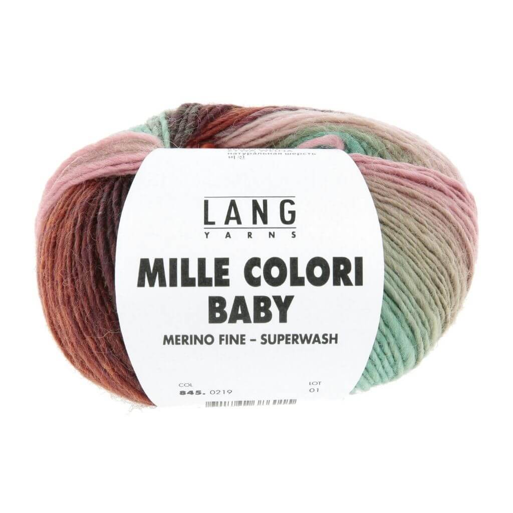 Lang Yarns 219 - Helltürkis/Aubergine/Melone Lang Yarns Mille Colori Baby 50 g Lieblingsgarn