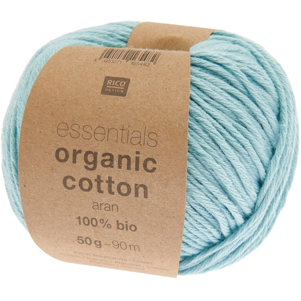 Rico Design 038 - Aquamarin Rico Design Essentials Organic Cotton Aran 50g Lieblingsgarn
