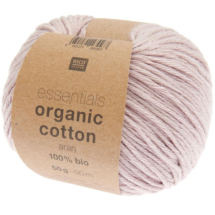 Rico Design 037 - Mauve Rico Design Essentials Organic Cotton Aran 50g Lieblingsgarn