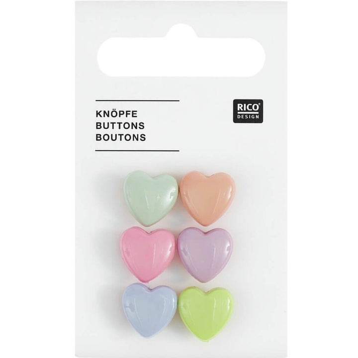 Rico Design Rico Design Knopf Herz 6 Stk. Lieblingsgarn