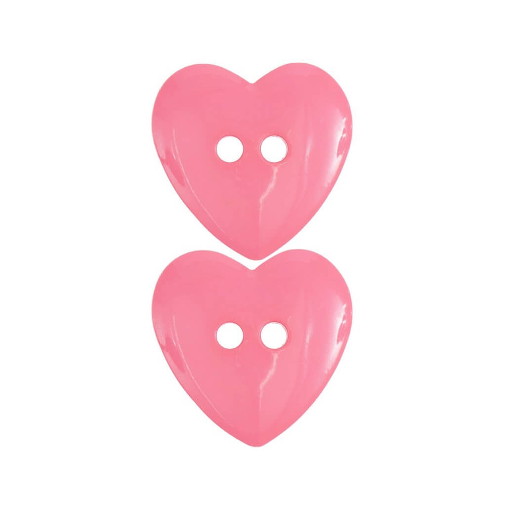 Rico Design Pink Rico Design Herz-Knöpfe 2 Stk. 2,2 cm Lieblingsgarn