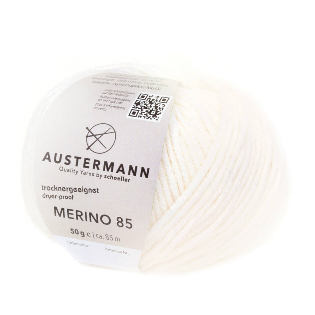Austermann Merino 85, Farbe 1 Weiß – Merino und Schurwolle bei Lieblingsgarn