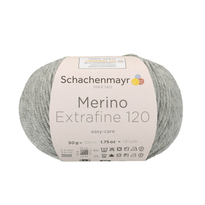 Schachenmayr 190 - Hellgrau Meliert Schachenmayr Merino Extrafine 120 - Merinogarn Lieblingsgarn