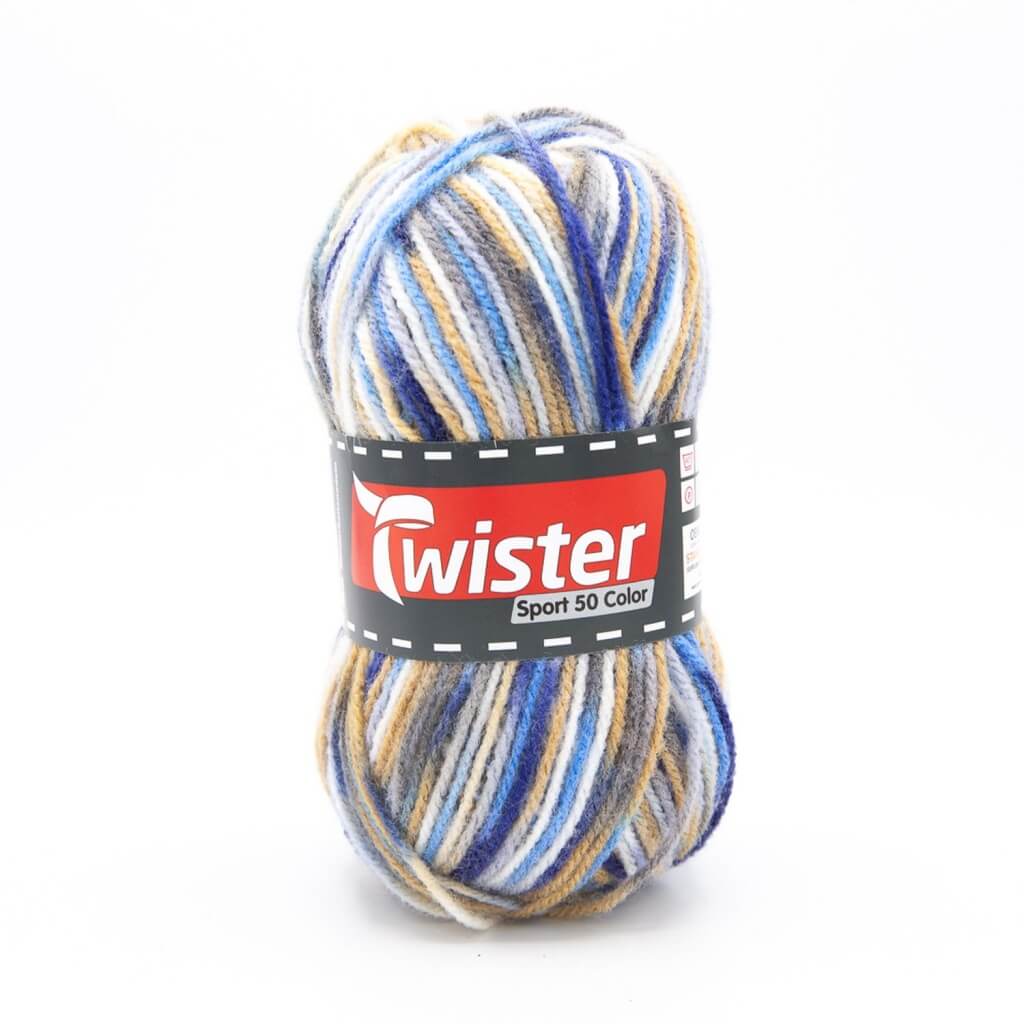 Twister 01 - Blau/Beige Twister Sport 50 Color Lieblingsgarn