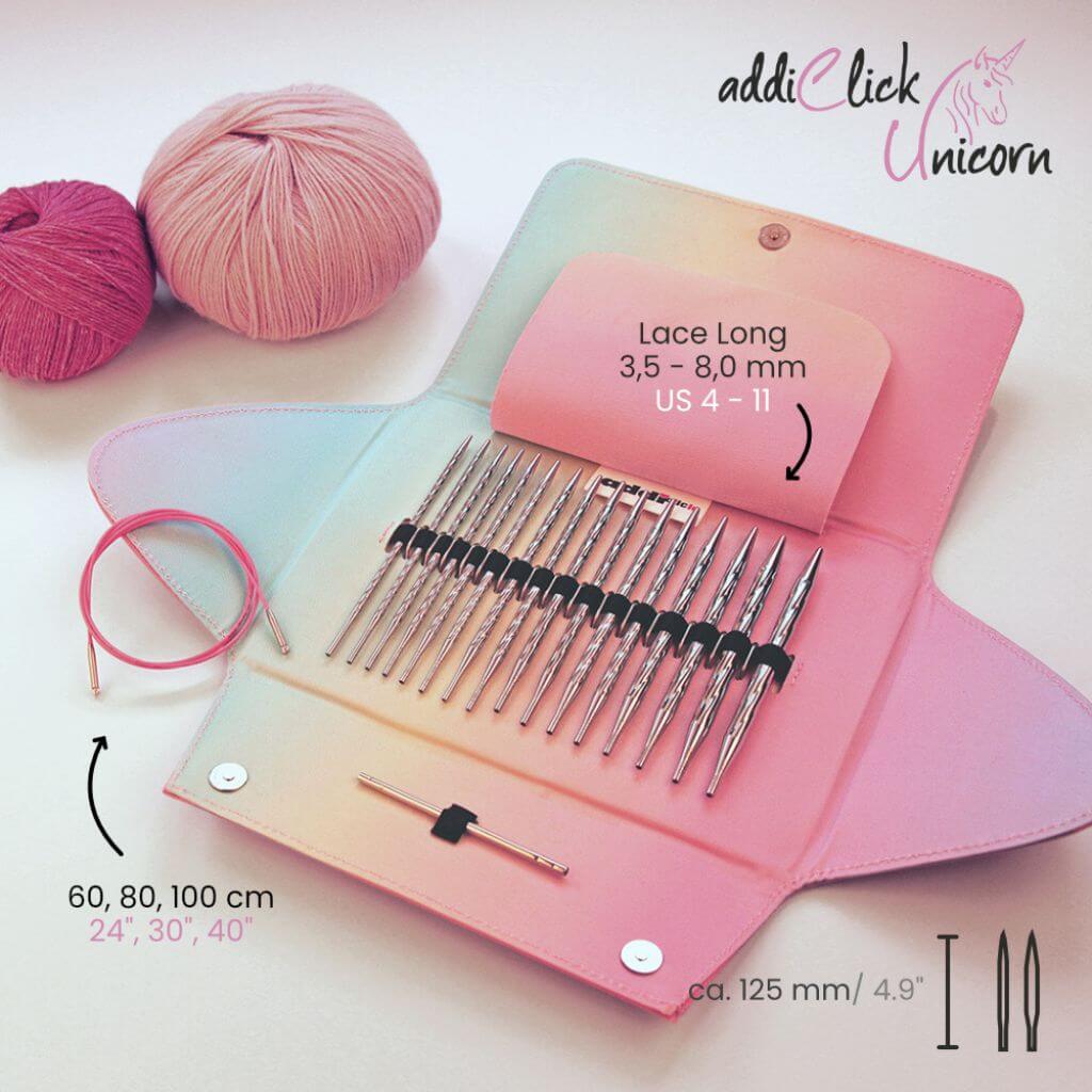 Addi addiClick Unicorn Lace Long Nadelspitzen-Set - 720-2 Lieblingsgarn