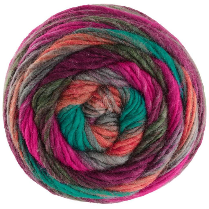 Lana Grossa 8 - Zimtorange/Petrol/Dunkelgrau/Fuchsia/Pink/Moosgrün/Rotviolett Lana Grossa Aktion Colorato Lieblingsgarn