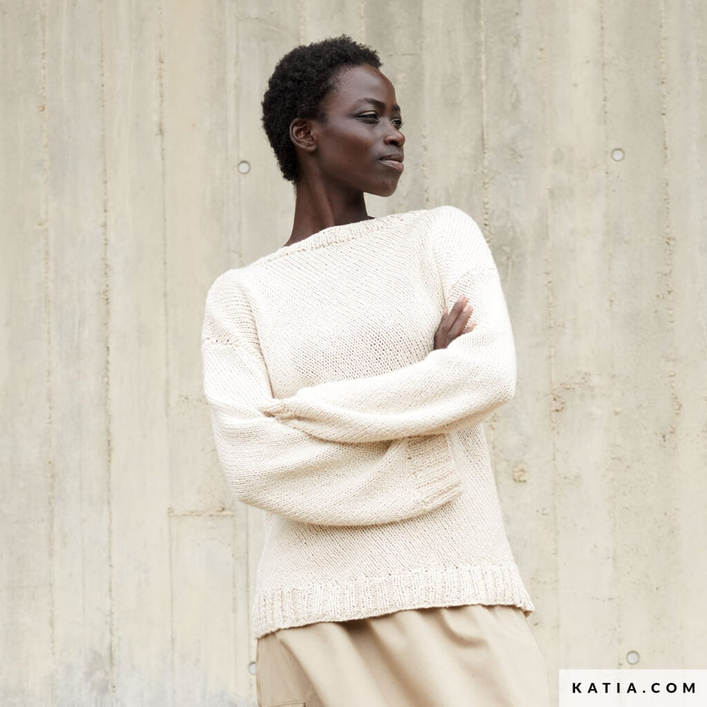 Katia Pullover mit U-Boot-Ausschnitt Strickanleitung - Katia (Heft) Lieblingsgarn