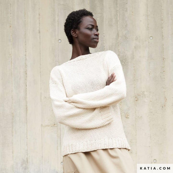 Katia Pullover mit U-Boot-Ausschnitt Strickanleitung - Katia (Heft) Lieblingsgarn